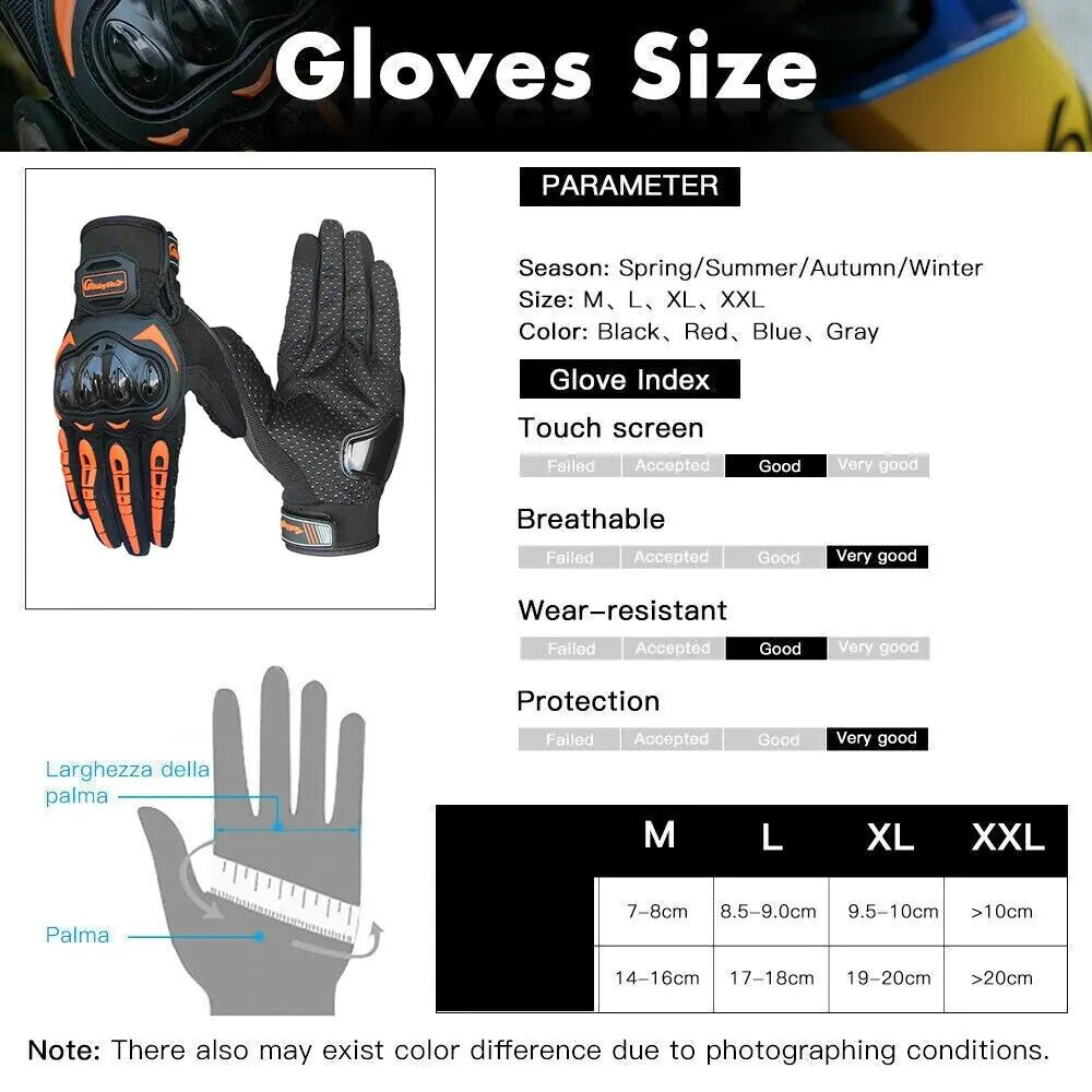 Racing Motorcycle Motocross Riding Dirt Bike Full Finger Sports Gloves