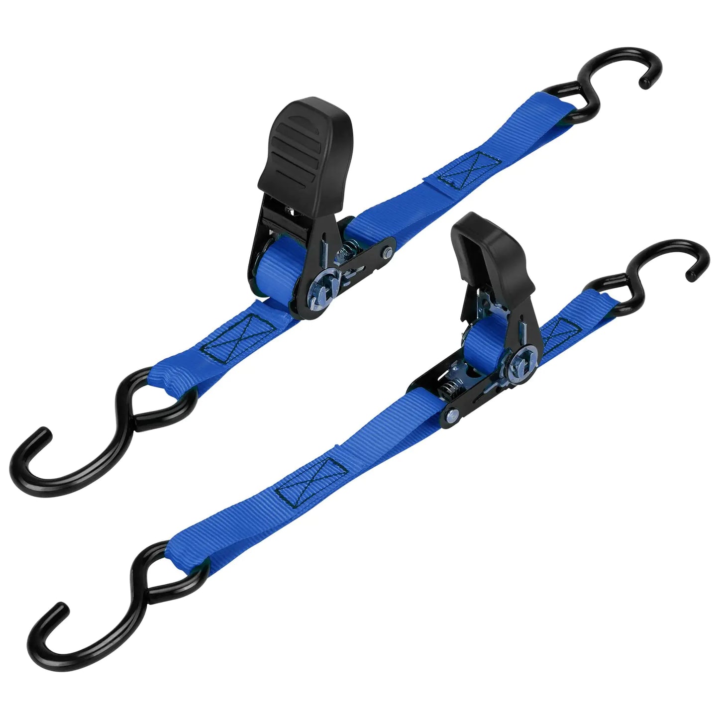 PAULINN Boat Trailer Tie-Downs Straps 1 Inch x 4 FT 2400 LBS Heavy Duty Adjustable Transom Tie Down Straps Ratchet w/Quick Release Buckle & Anti-Scratch Hooks for Trailer Marine Jet Ski Pontoon
