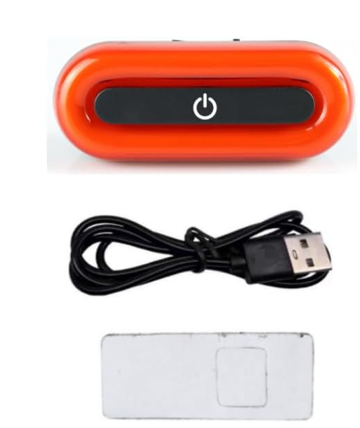 Motorcycle LED Red Rear Helmet Light Rechargeable Safety Warning Helmet Tail Lights with USB Chargeable Cable