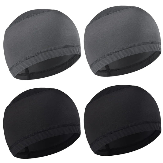 4Pcs Men Cooling Skull Cap Helmet Liner Sweat Wicking Beanie Head Wrap Bicycle Hard Hat Motorcycle Football Cycling Running Hats Caps Women