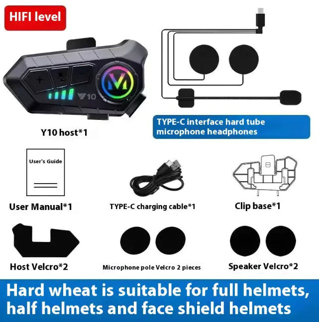 Y10 Bluetooth Helmet Headset