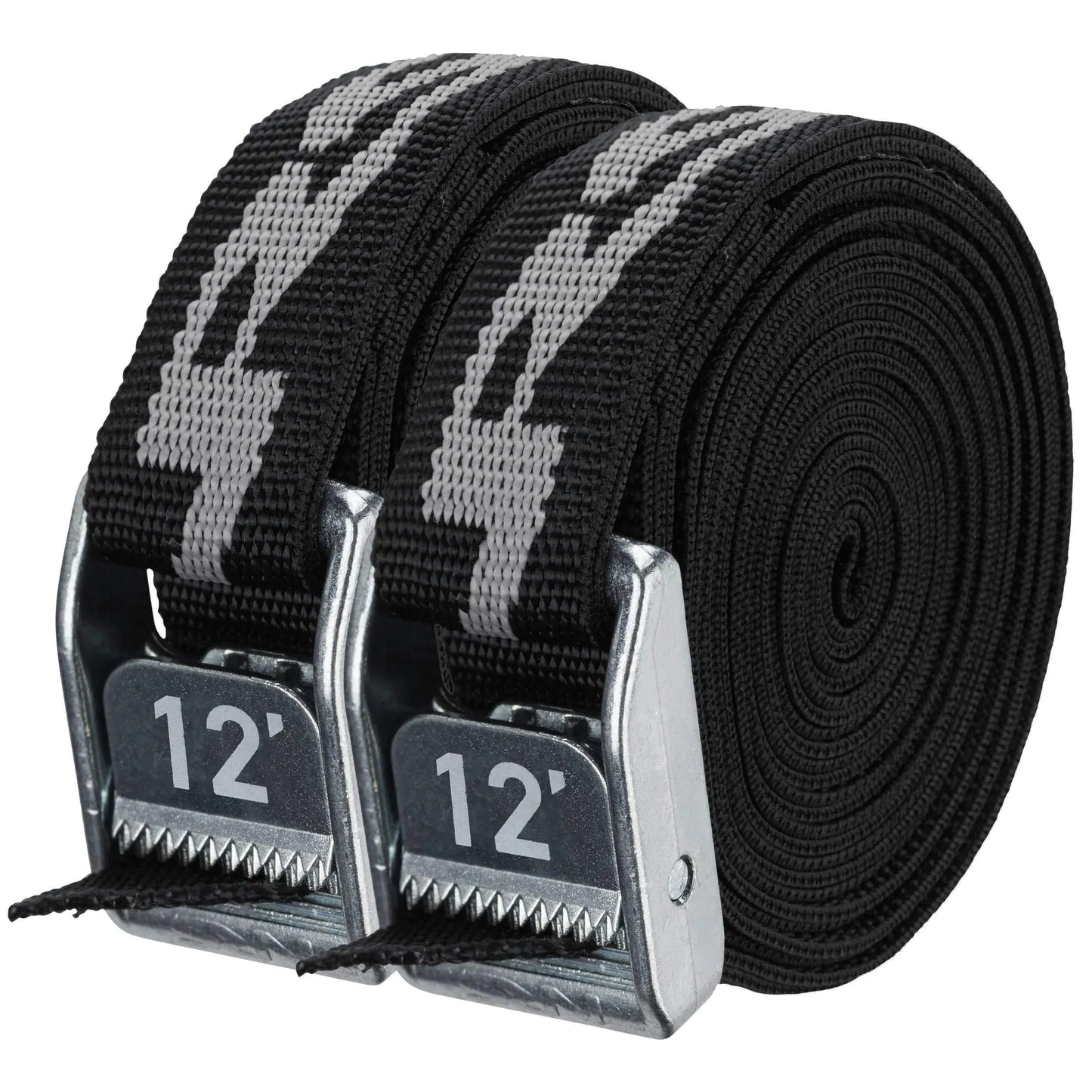 NRS 1" HD Tie-Down Straps 12' Pair Stealth Black